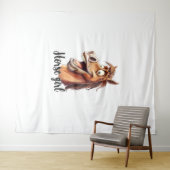 馬の女おもしろいの子 タペストリー (インサイチュ(横))