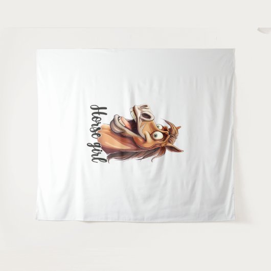 馬の女おもしろいの子 タペストリー (正面(横))