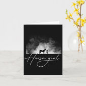 馬の女の子の乗馬のアパレル – 馬 カード (黄色い花)