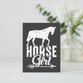 馬の女の子の乗馬女性のカーボーイ情熱 ポストカード (スタンド正面)