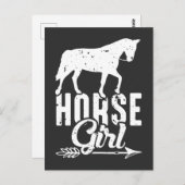 馬の女の子の乗馬女性のカーボーイ情熱 ポストカード (正面/裏面)