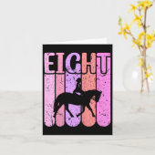 馬の女の子の8歳の誕生日 馬に乗る カード (黄色い花)