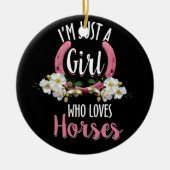 馬の女の子を愛しているだけの女の子フローラ セラミックオーナメント (正面)