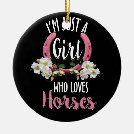 馬の女の子を愛しているだけの女の子フローラ セラミックオーナメント (正面)