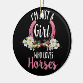 馬の女の子を愛しているだけの女の子フローラ セラミックオーナメント (左)