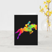 馬の女の子ライダー乗馬の女性 カード (黄色い花)