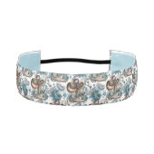 馬の女の子女性のカーボーイパターンターコイズフローラ アスレチックヘッドバンド (正面)