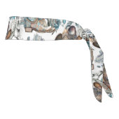 馬の女の子女性のカーボーイパターンターコイズフローラ タイヘッドバンド (回転90)