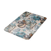 馬の女の子女性のカーボーイパターンターコイズフローラ バスマット (アングル)