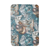 馬の女の子女性のカーボーイパターンターコイズフローラ バスマット (正面縦)