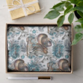 馬の女の子女性のカーボーイパターンターコイズフローラ 薄葉紙 (ギフト)