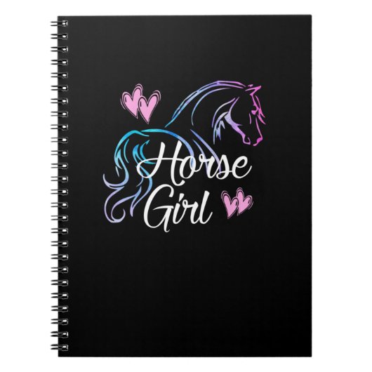 馬の女の子愛の乗馬ライダー ノートブック (正面)