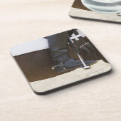 馬の女性の馬場馬術のライダーの詳細 コースター (左側)