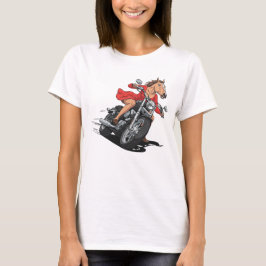馬の女性バイク Tシャツ