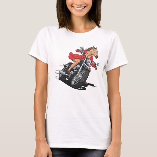 馬の女性バイク Tシャツ (正面)