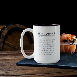 馬の女性マグカップの定義 ツートーンマグカップ