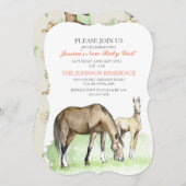 馬の子馬のベビーシャワー招待状 招待状 (正面/裏面)