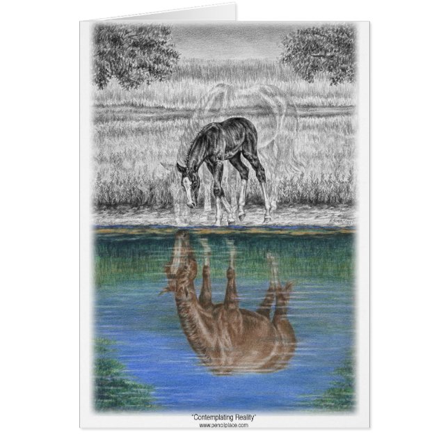 馬の子馬水反射 (正面)