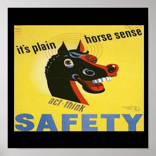 馬の安全の第2次世界大戦プリント ポスター (正面)