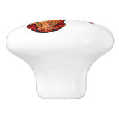 馬の宝石モザイクカラフル女性のカーボーイホワイトブラウン セラミックノブ (側面)