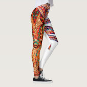 馬の宝石モザイクカラフル女性のカーボーイ赤茶色の青 レギンス (右)