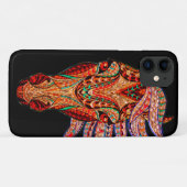 馬の宝石モザイク女性のカーボーイ馬術ブラックレッド Case-Mate iPhoneケース (裏面(横))