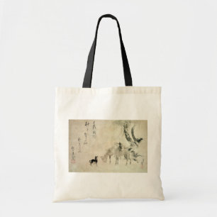 馬の家族,北斎騎馬家,北斎,墨絵 トートバッグ