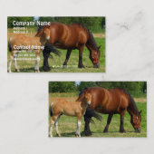 馬の家業カードを牧草を食べること 名刺 (正面/裏面)