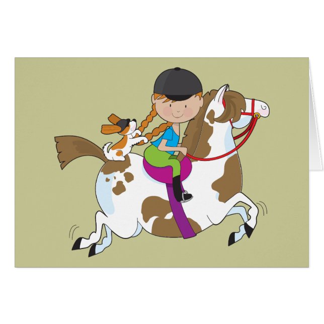 馬の小さな女の子 (正面横)