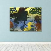 馬の小柄な男 キャンバスプリント (インサイチュ (ウッドフロア))