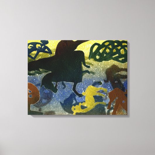 馬の小柄な男 キャンバスプリント (正面)