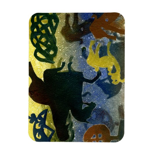 馬の小柄な男 マグネット (縦)