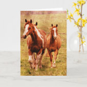 馬の小走りに走ること カード (黄色い花)