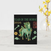 馬の年 十二支 幸せ 中国 カード (黄色い花)