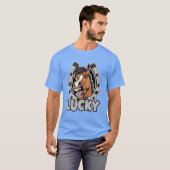 馬の幸運の馬蹄鉄 Reiter Pferdebesitzer 用 Tシャツ (正面フル)