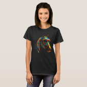 馬の幻想サングラス - 馬に乗った動物 ホー Tシャツ (正面フル)