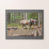 馬の引きはメインの森をログオンします ジグソーパズル (横)