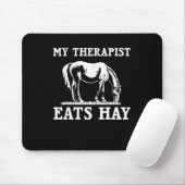 馬の引用文マイ食べセラピストヘイ放牧馬E マウスパッド (マウス)