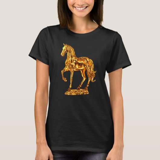 馬の彫像の金の像 1 Tシャツ (正面)