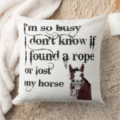 馬の忙し所有者ストレス引用文おもしろい漫画 クッション (ブランケット)