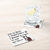 馬の忙し所有者ストレス引用文おもしろい漫画 スクエアペーパーコースター (インサイチュ)