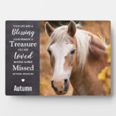 馬の思い出記念品 馬の追悼プレート フォトプラーク (正面)