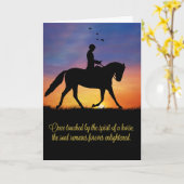 馬の悔やみや弔慰とドレスセージライダー カード (黄色い花)