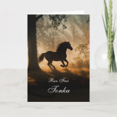 馬の悔やみや弔慰の哀悼の意の馬名の喪失 カード (正面)