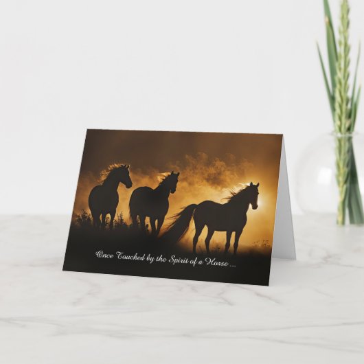 馬の悔やみや弔慰の悔やみ馬の損失 カード (正面)