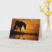 馬の悔やみや弔慰の損失の馬のダウン名 カード (黄色い花)