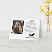 馬の悔やみや弔慰カスタムの写真と名前 カード (黄色い花)