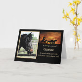 馬の悔やみや弔慰カスタム写真と名前メモリアルカード カード (黄色い花)