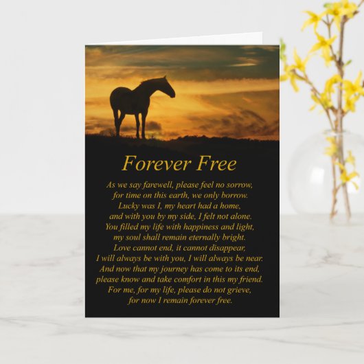 馬の悔やみや弔慰カードの美しい損失 カード (黄色い花)