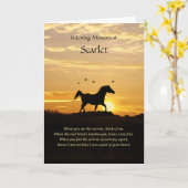 馬の悔やみや弔慰名前をカスタムすると美しい詩 カード (黄色い花)